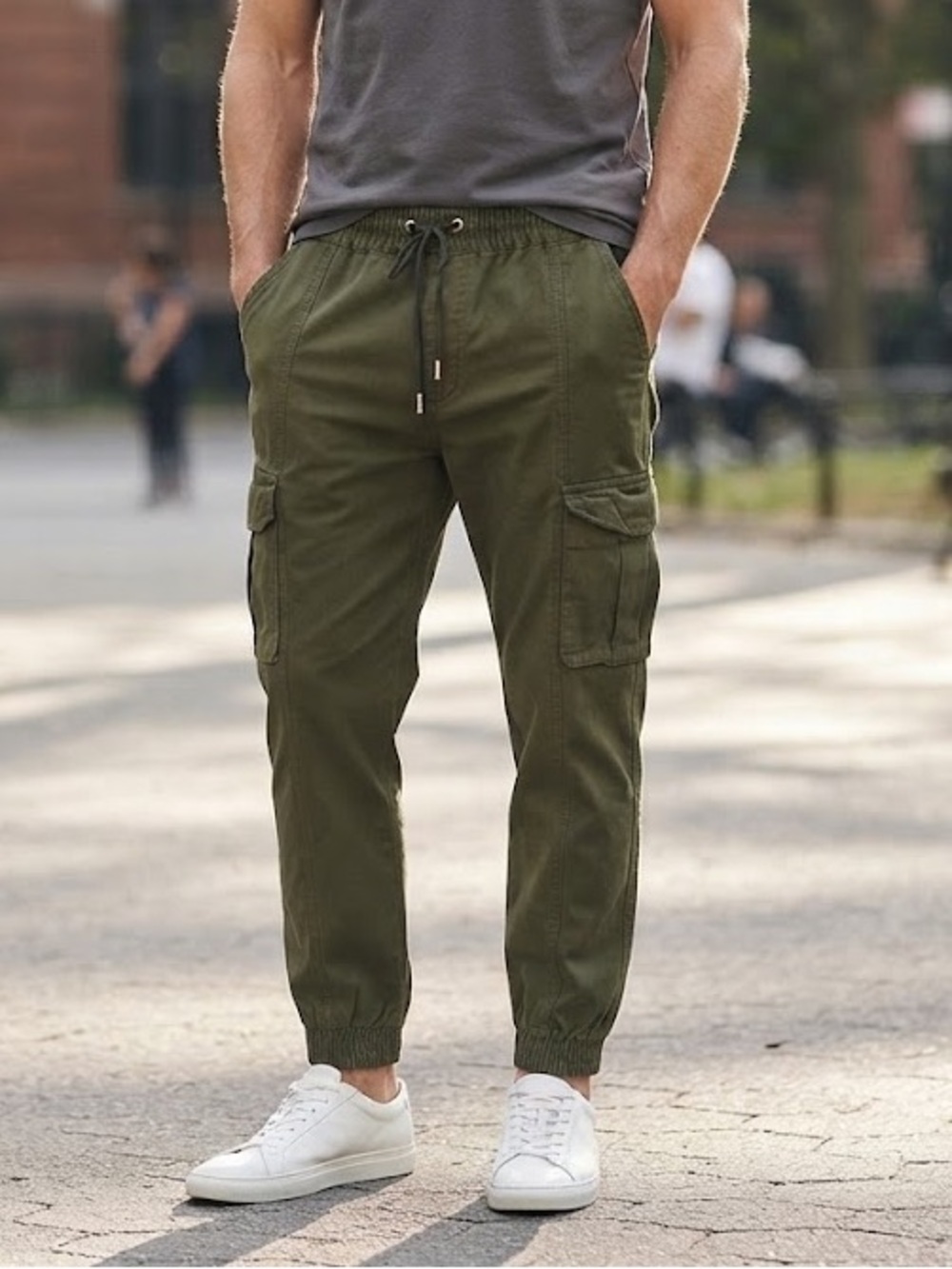 YoungLA Men's Cargo Jogger Pants Casual Drawstring Trousers - #222